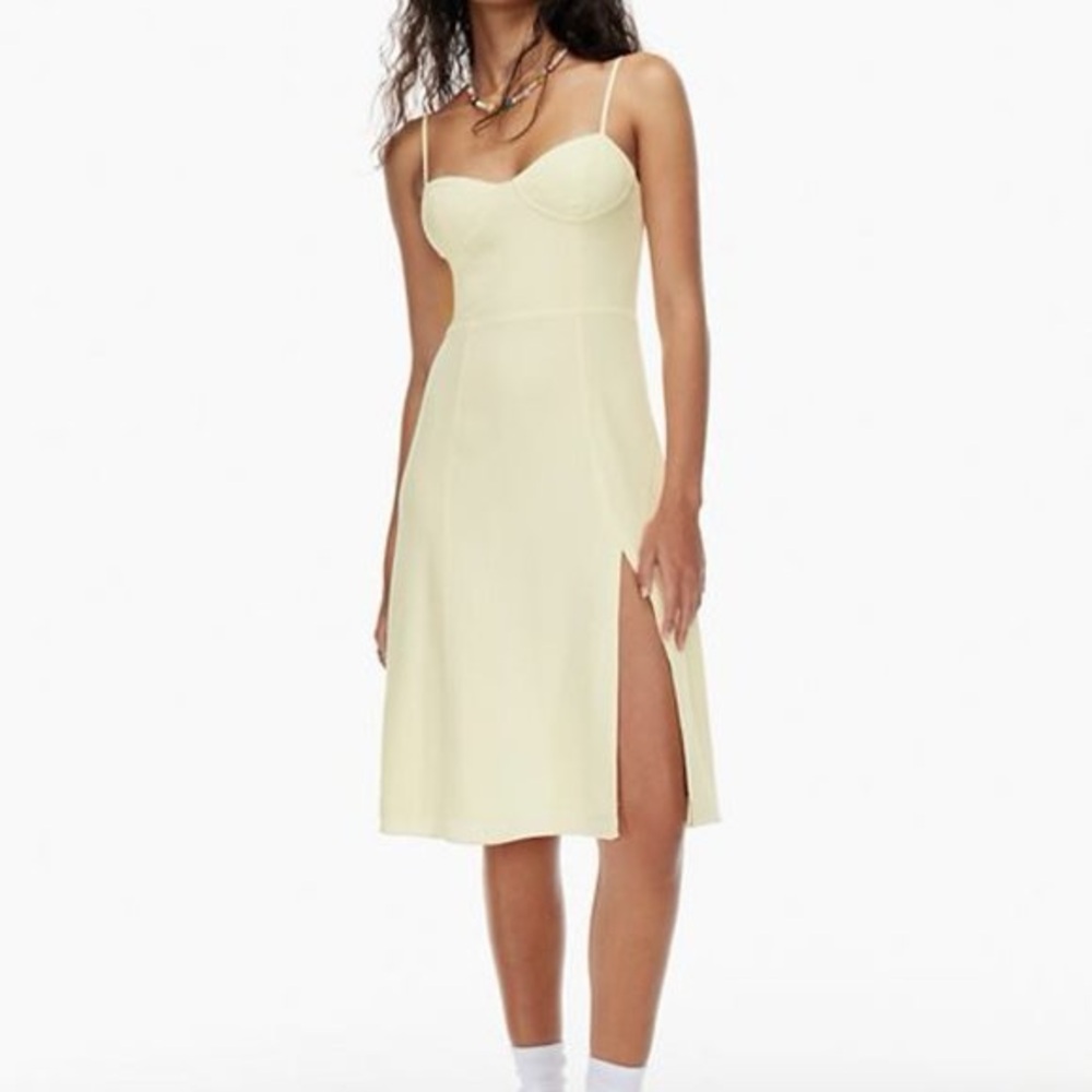 NWT Butter Yellow Aritzia Viola Midi Dress - Picture 1 of 6